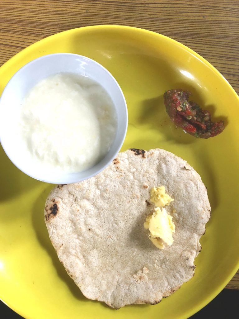 Tirik, breakfast, bread, chutney, volunteering, travel, spiti, bread